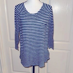 H&M - Blue Stripe Top - Size Large